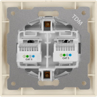 Двойная телефонная розетка, слоновая кость RJ11 TDM ELECTRIC Лама SQ1815-0118