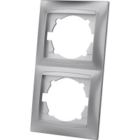 Рамка 2-х постовая вертикальная TDM ELECTRIC серебристый металлик, серия"Лама" SQ1815-0233