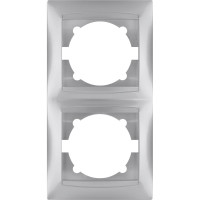 Рамка 2-х постовая вертикальная TDM ELECTRIC серебристый металлик, серия"Лама" SQ1815-0233