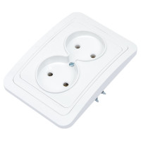 Двойная розетка, белая 2П 10А TDM ELECTRIC Валдай SQ1804-0009
