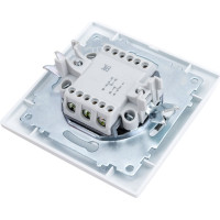 Проходной выключатель TDM ELECTRIC Лама белый двухклавишный SQ1815-0007