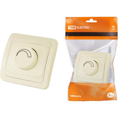 Поворотный светорегулятор, слоновая кость RL 600Вт TDM Валдай SQ1804-0116