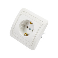 Розетка, белая 2П+З 16А TDM ELECTRIC Валдай SQ1804-0008