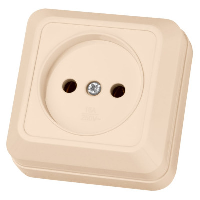 Розетка открытой установки 2П IP20 10А, слоновая кость TDM ELECTRIC Ладога SQ1801-0014