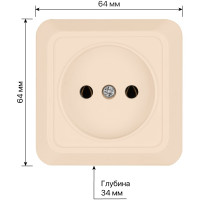 Розетка открытой установки 2П IP20 10А, слоновая кость TDM ELECTRIC Ладога SQ1801-0014