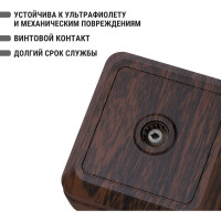 Розетка TDM ELECTRIC TВ простая (0-2400 Гц, "мама") открытой установки, IP20 бук, серия "Ладога" SQ1801-0042