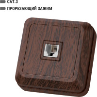 Розетка TDM ELECTRIC TФ (RJ-11) открытой установки IP20, бук, серия "Ладога" SQ1801-0041