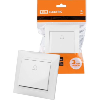 Звонковая кнопка TDM ELECTRIC белая Лама SQ1815-0008