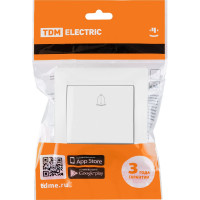 Звонковая кнопка TDM ELECTRIC белая Лама SQ1815-0008