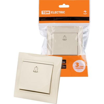 Звонковая кнопка TDM ELECTRIC слоновая кость Лама SQ1815-0108