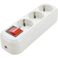 Розеточная колодка TDM ELECTRIC 3 гнезда c выключателем 16А белая SQ1806-0017