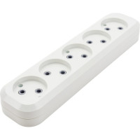 Розеточная колодка TDM ELECTRIC 5 гнезд 10А белая SQ1806-0034