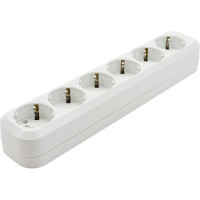 Розеточная колодка TDM ELECTRIC 6 гнезд 2П+З 16А 250В белая SQ1806-0039