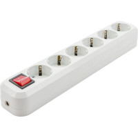 Розеточная колодка TDM ELECTRIC 6 гнезд 2П+З с выключателем 16А 250В белая SQ1806-0040