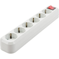 Розеточная колодка TDM ELECTRIC 6 гнезд 2П+З с выключателем 16А 250В белая SQ1806-0040