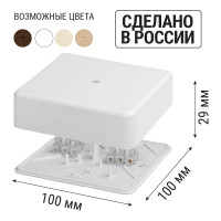 Коробка распределительная TDM ELECTRIC 100х100х29 ОП с клеммной колодкой белая IP40 упаковка 6 штук SQ1401-0208