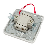 Проходной переключатель TDM ELECTRIC Валдай белый одноклавишный с подсветкой 10А SQ1804-0005