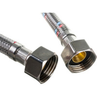 Подводка гибкая для воды ELKA с оплеткой из нержавеющей стали 1/2" х 60 см в/в, гайки, нержавеющая сталь ИС.100067