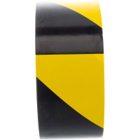 Клейкая сигнальная лента Folsen 50ммx33м желто-чёрная PVC 0663350