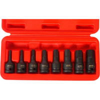 Набор ударных бит-головок 1/2" HEX H5-19 мм, длина 60 мм, в кейсе (8 предметов) JTC J408H