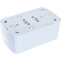 Двойная розетка с заземлением, белая UNIVersal Электра 0020