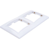 Горизонтальная 2-х местная рамка, белая UNIVersal Севиль C0044