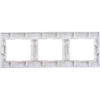 Горизонтальная 3-х местная рамка, белая UNIVersal Севиль C0045