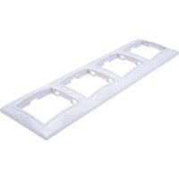 Горизонтальная 4-х местная рамка, белая UNIVersal Севиль C0046