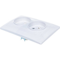 Двойная розетка без заземления, белая UNIVersal Севиль С0102