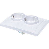 Двойная розетка с заземлением, белая UNIVersal Севиль С0128