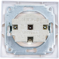 Розетка с заземлением, белая UNIVersal Севиль С0028