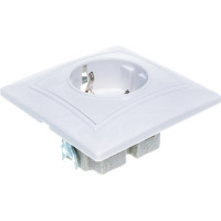 Розетка с заземлением, белая UNIVersal Севиль С0028