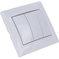 Трехклавишный выключатель, белый UNIVersal Севиль C0043