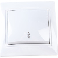 Одноклавишный проходной выключатель, белый UNIVersal Севиль С0025