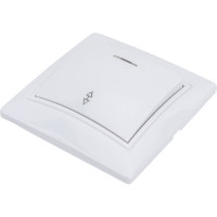 Одноклавишный проходной выключатель с подсветкой, белый UNIVersal Севиль С0125