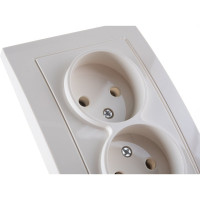 Двойная розетка без заземления, слоновая кость UNIVersal Бриллиант 7948738