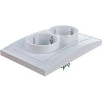 Двойная розетка с заземлением, белая UNIVersal Бриллиант 7947533