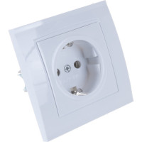 Розетка с заземлением, белая UNIVersal Бриллиант 7947625