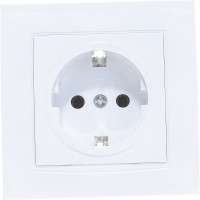 Розетка с заземлением, белая UNIVersal Бриллиант 7947625