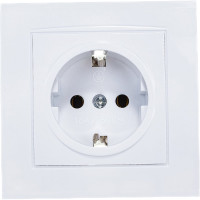 Розетка с заземлением, белая UNIVersal Бриллиант 7947625