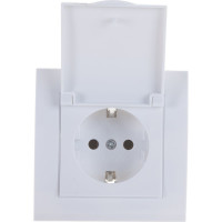 Розетка с заземлением, с крышкой, белая UNIVersal Бриллиант 7947649