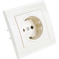 Розетка с заземлением, слоновая кость UNIVersal Бриллиант 7948844