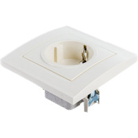 Розетка с заземлением, слоновая кость UNIVersal Бриллиант 7948844