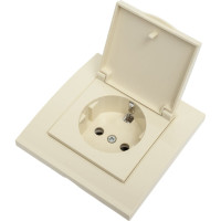 Розетка UNIVersal Бриллиант, с/з с крышкой, слоновая кость 7948868