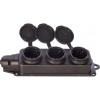 Тройная однофазная каучуковая колодка с заглушками UNIVersal 602230