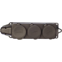 Тройная однофазная каучуковая колодка с заглушками UNIVersal 602230