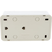 Горизонтальный блок: одноклавишный выключатель + розетка с заземлением, белый UNIVersal Олимп О0032