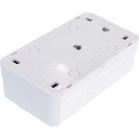 Горизонтальный блок: одноклавишный выключатель c подсветкой + розетка с заземлением, белый UNIVersal Олимп О0036