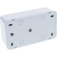 Горизонтальный блок: двухклавишный выключатель c подсветкой + розетка с заземлением, белый UNIVersal Олимп О0037