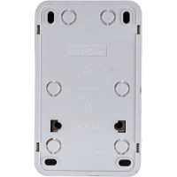 Вертикальный блок: одноклавишный выключатель + розетка с заземлением, белый UNIVersal Олимп О0038